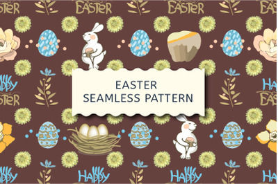 Easter vector seamless pattern.