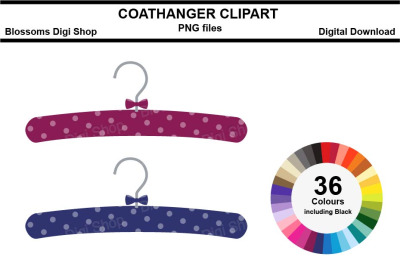 Coathanger Sticker Clipart, 36 files, multi colours