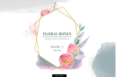 Floral boxes collection. Frame #1