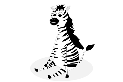 Zebra character cartoon