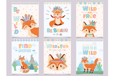 Wild tribal fox poster. Be brave&2C; find adventure and free foxes with i