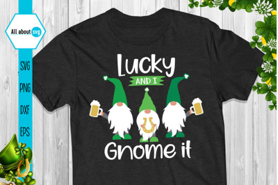 Lucky And I Gnome It, St Patricks Day Svg