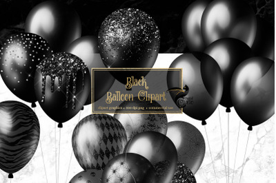 Black Balloons Clipart