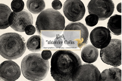 Black Watercolor Circles