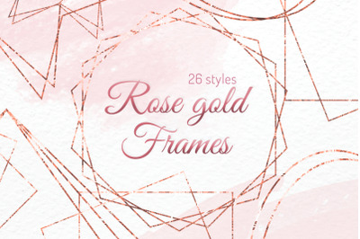 Rose gold frames clipart Invitation decor Digital frame