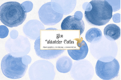 Blue Watercolor Circles Clipart