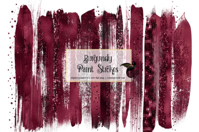 Burgundy Brush Strokes Clipart