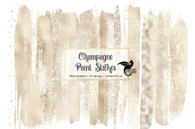 Champagne Brush Strokes Clipart