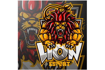 Angry lion sport logo design