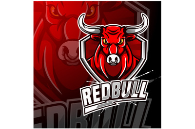 Red bull sport mascot logo design