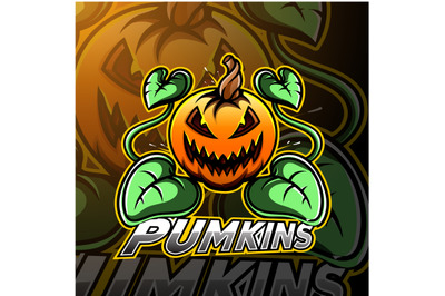 Halloween pumpkin esport mascot logo