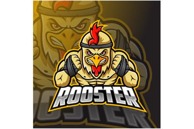 Angry Rooster mascot logo design