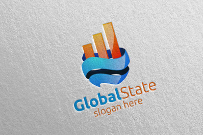 Global Marketing Financial Advisor Logo Design 44