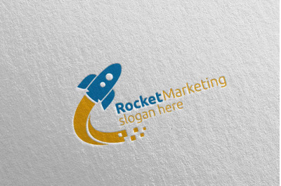 Rocket Marketing Financial Advisor Logo Design 45