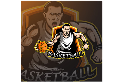 Basketball player sport logo design