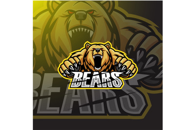 Modern professional angry bears mascot logo design