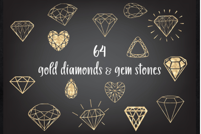 Gold and gems clipart, Diamonds clip art