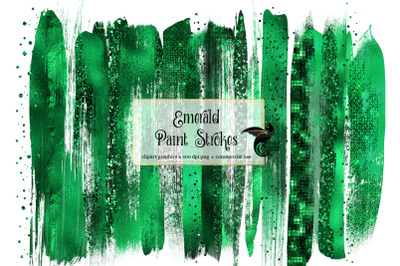 Emerald Brush Strokes Clipart