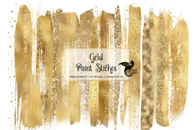 Gold Paint Strokes Clipart