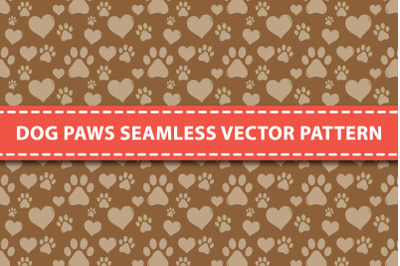 Dog Paws Seamless Vector Pattern