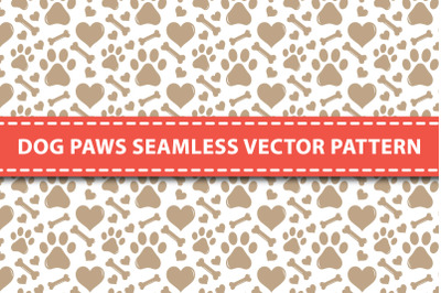 Dog Paws Seamless Vector Pattern