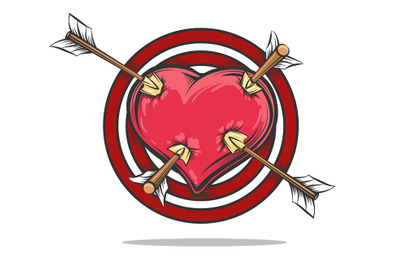 Heart Target Pierced by Arrows