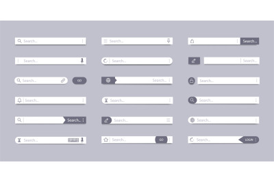 Search bar. Address search field, interface bar ui navigation, web con