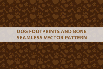 Dog Footprints and bone Seamless Vector Pattern