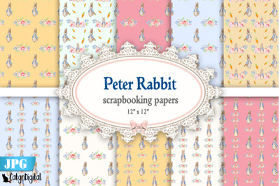 Peter Rabbit Digital Scrapbooking Papers 12x12 inch