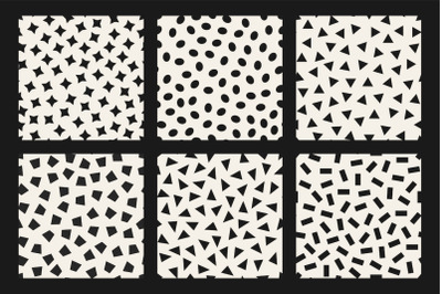 Trendy seamless patterns with shapes