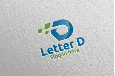 Letter D Digital Marketing Financial Logo 59