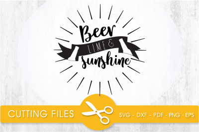 beer lime and sunshine  svg cutting file, svg, dxf, pdf, eps