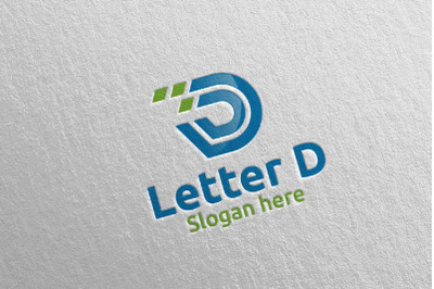 Letter D Digital Marketing Financial Logo 61