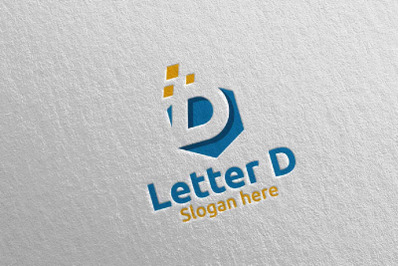Letter D Digital Marketing Financial Logo 62