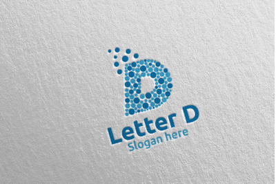 Bubble Letter D Digital Marketing Financial Logo 64