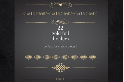 22 Page Dividers and Borders, Gold Foil Dividers Borders