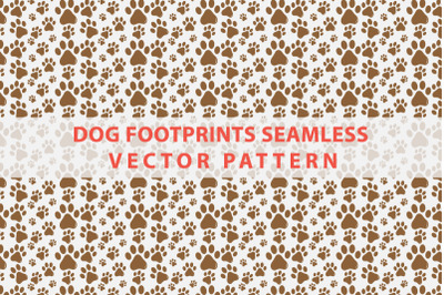 Dog Paws,Footprints Seamless Vector Pattern