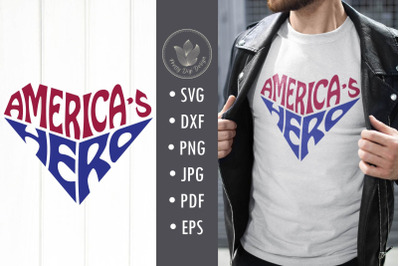 America&#039;s hero Diamond heart shape, SVG cut file