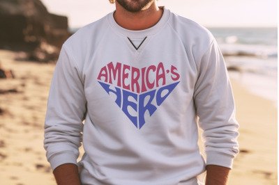 America&#039;s hero Diamond heart shape, SVG cut file