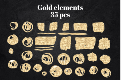 Gold foil design elements clipart, Gold elements clip art