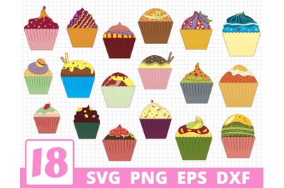 Cupcakes svg bundle | Cupcake cricut | Cake clipart