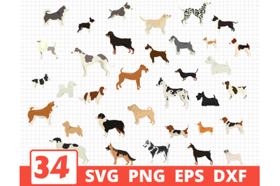 Dog breeds svg bundle | Dogs vector | Pets silhouette | Dog cricut