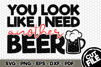 You Look Like I Need Another Beer SVG Cut File 119