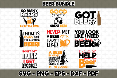 Beer Bundle SVG - 9 Designs Included - SVG `Cut Files