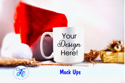 Christmas Cup Mock Up With Gold