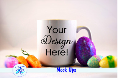 Easter Cup Mock Up With Purple Egg