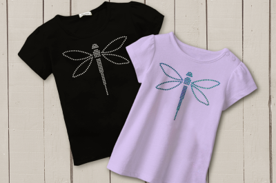 Dragonfly Rhinestone Template | SVG | PNG | DXF