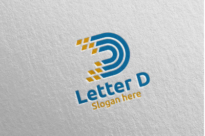 Letter D Digital Marketing Financial Logo 65