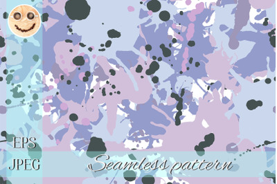 Black, lilac, white, purple camouflage seamless pattern