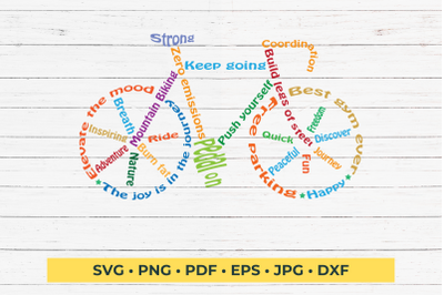 Bicycle Word Art design, Mountain biking svg, png, eps, dxf